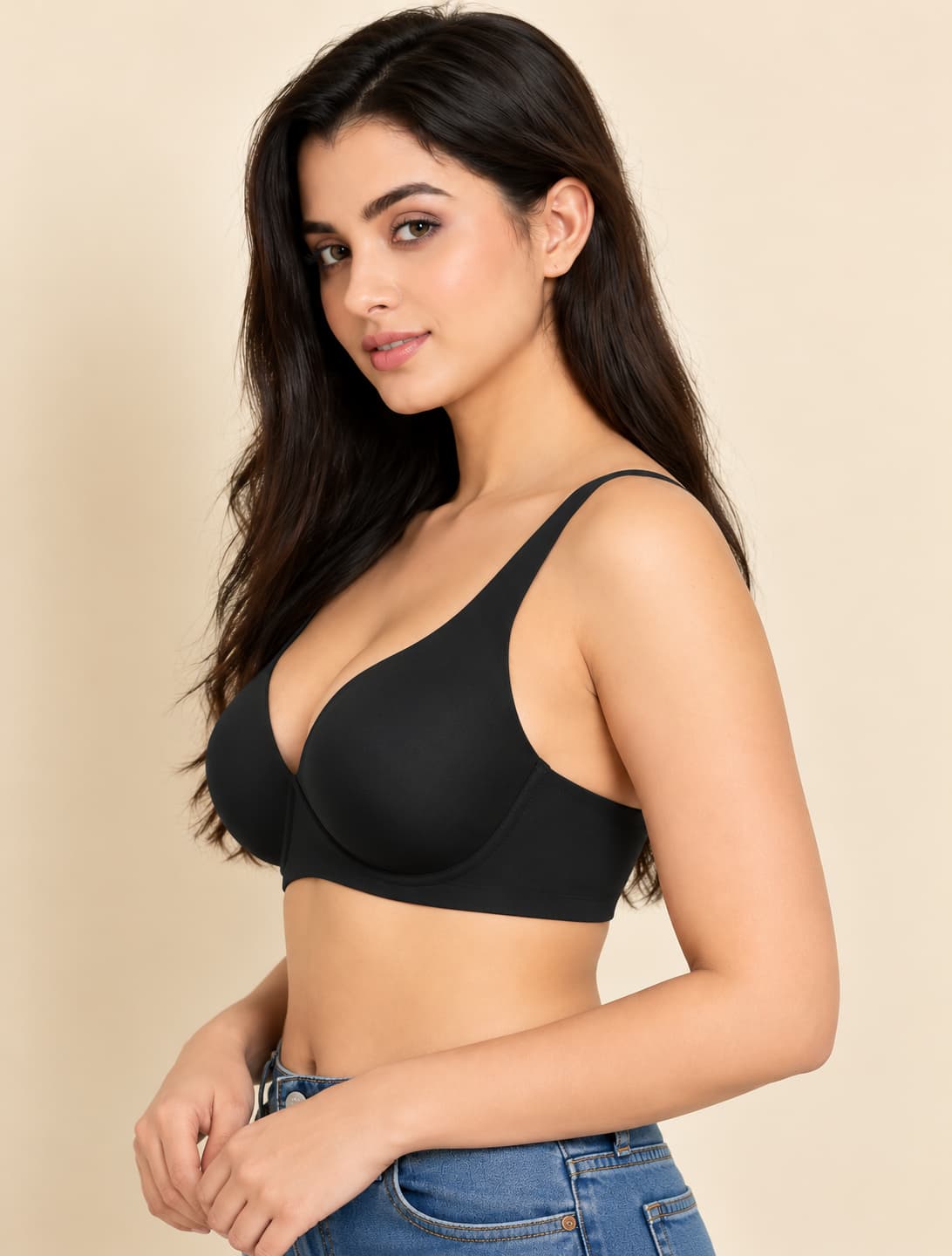 Seamless Wire-Free Ice Silk Comfort Bra – Black