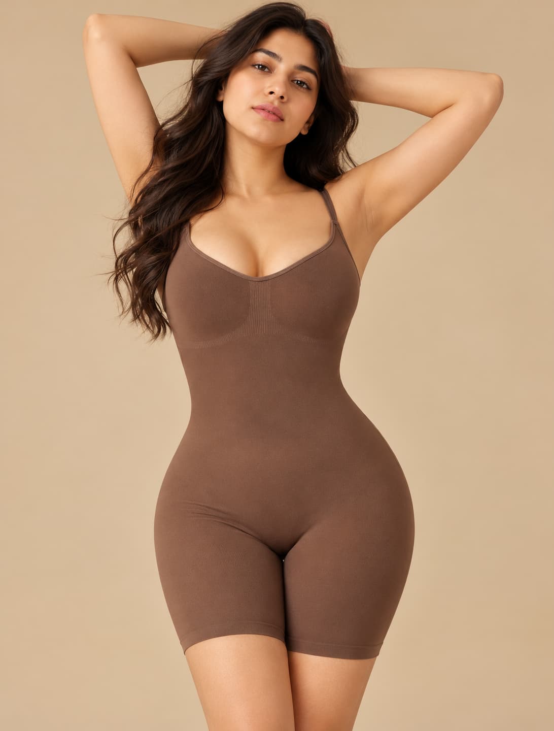 Seamless Full Body Shaping Bodysuit – Brown
