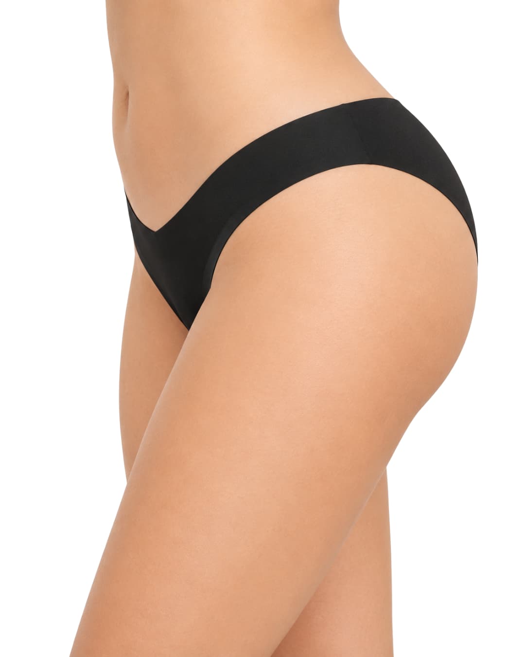 V-Shaped Waist Cotton-Lined Briefs – Black