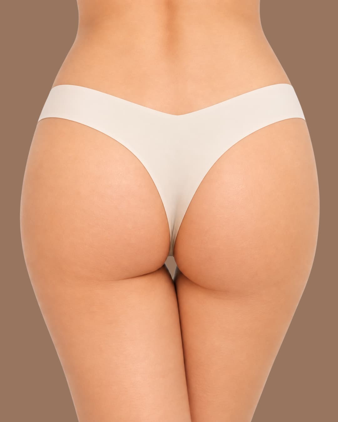 V-Shaped Waist Cotton-Lined Briefs – White Apricot