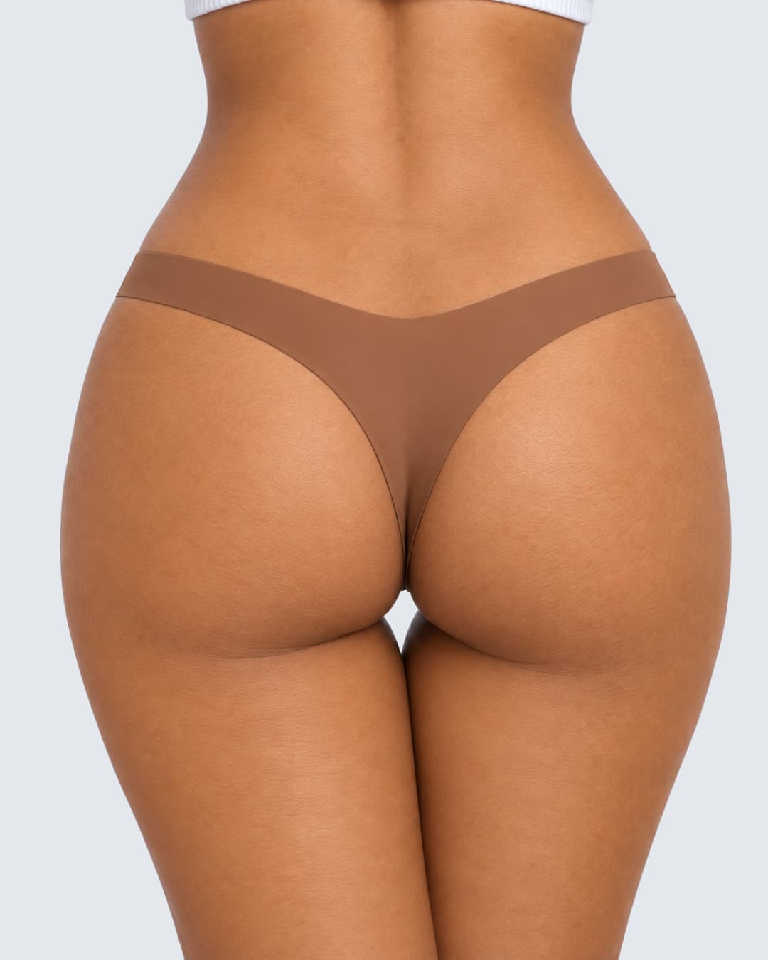 V-Shaped Waist Cotton-Lined Briefs – Brown Skin