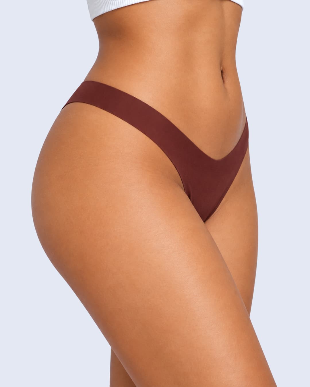 V-Shaped Waist Cotton-Lined Briefs – Deep Purple Skin