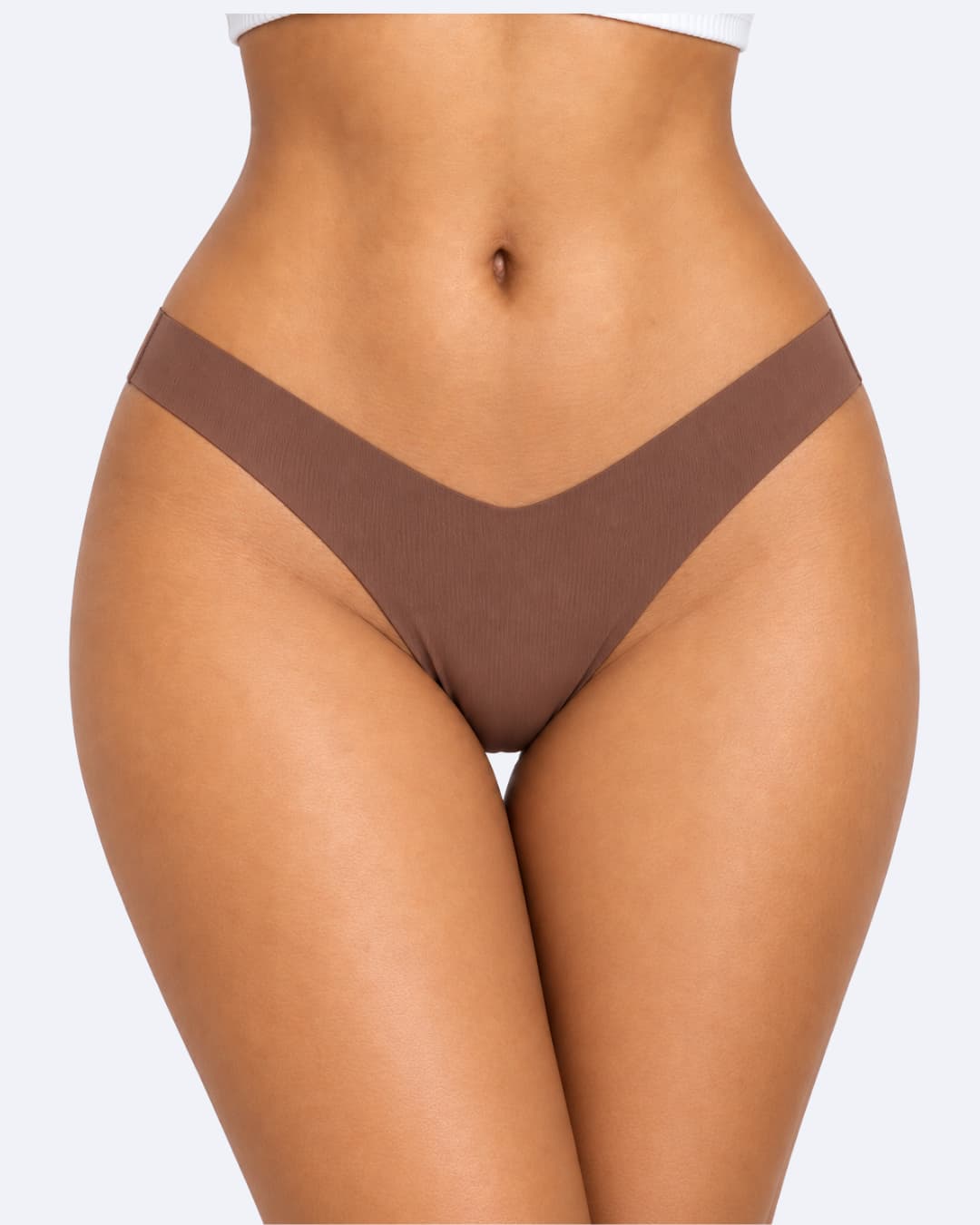V-Shaped Waist Cotton-Lined Briefs – Dark Brown