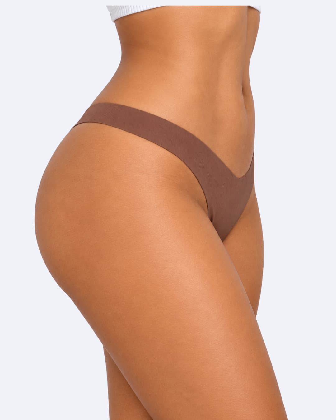 V-Shaped Waist Cotton-Lined Briefs – Dark Brown
