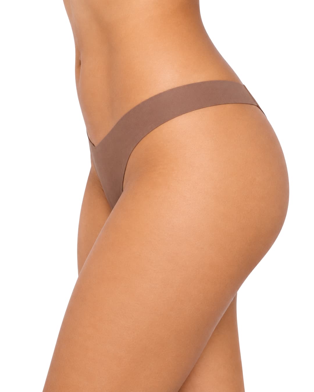V-Shaped Waist Cotton-Lined Briefs – Milk Coffee
