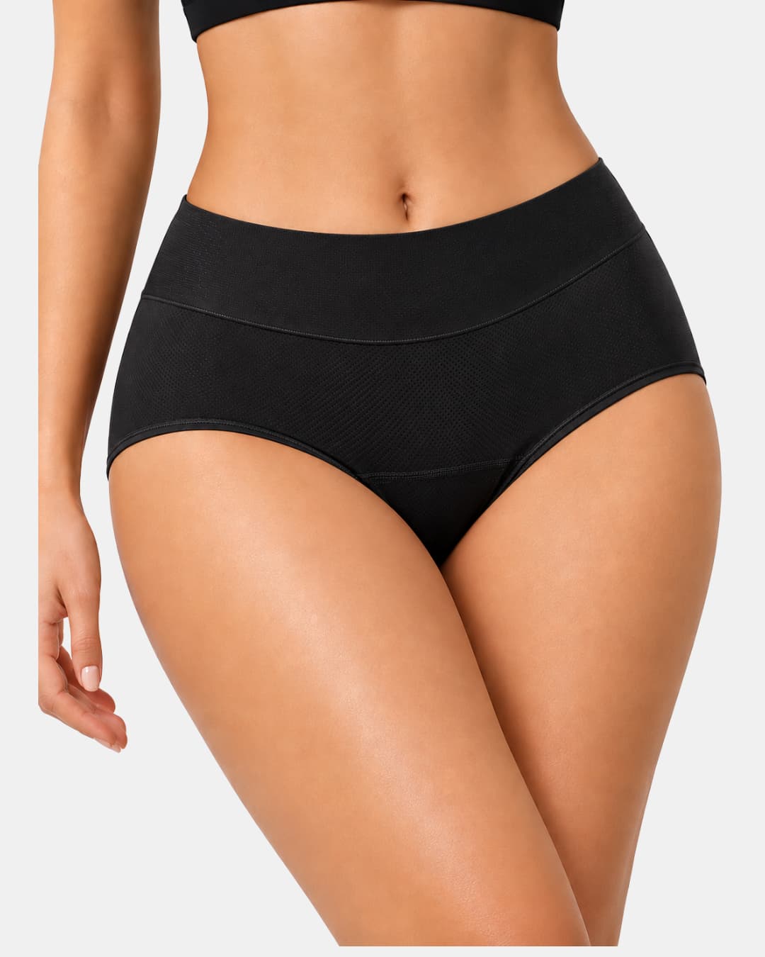 High-Waisted Leak-Resistant Period Panties – Black